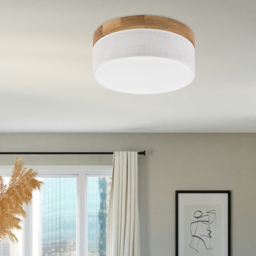 Brilagi - Deckenleuchte BELLADONNA LED/20W/230V, Durchmesser 30 cm, weiß/Eiche