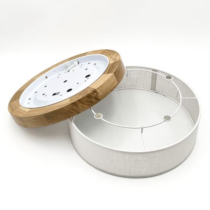 Brilagi - Deckenleuchte BELLADONNA LED/20W/230V, Durchmesser 30 cm, weiß/Eiche