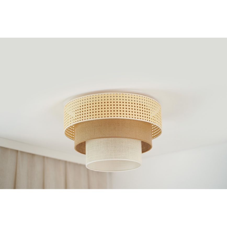 Brilagi - Deckenleuchte CEDAR LUNETA 1xE27/15W/230V d 45 cm beige/braun/cremefarben