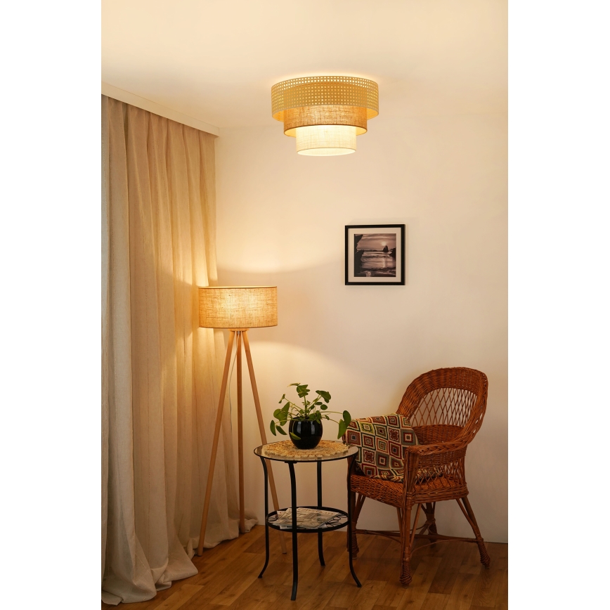 Brilagi - Deckenleuchte CEDAR LUNETA 1xE27/15W/230V d 45 cm beige/braun/cremefarben