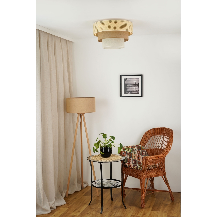 Brilagi - Deckenleuchte CEDAR LUNETA 1xE27/15W/230V d 45 cm beige/braun/cremefarben