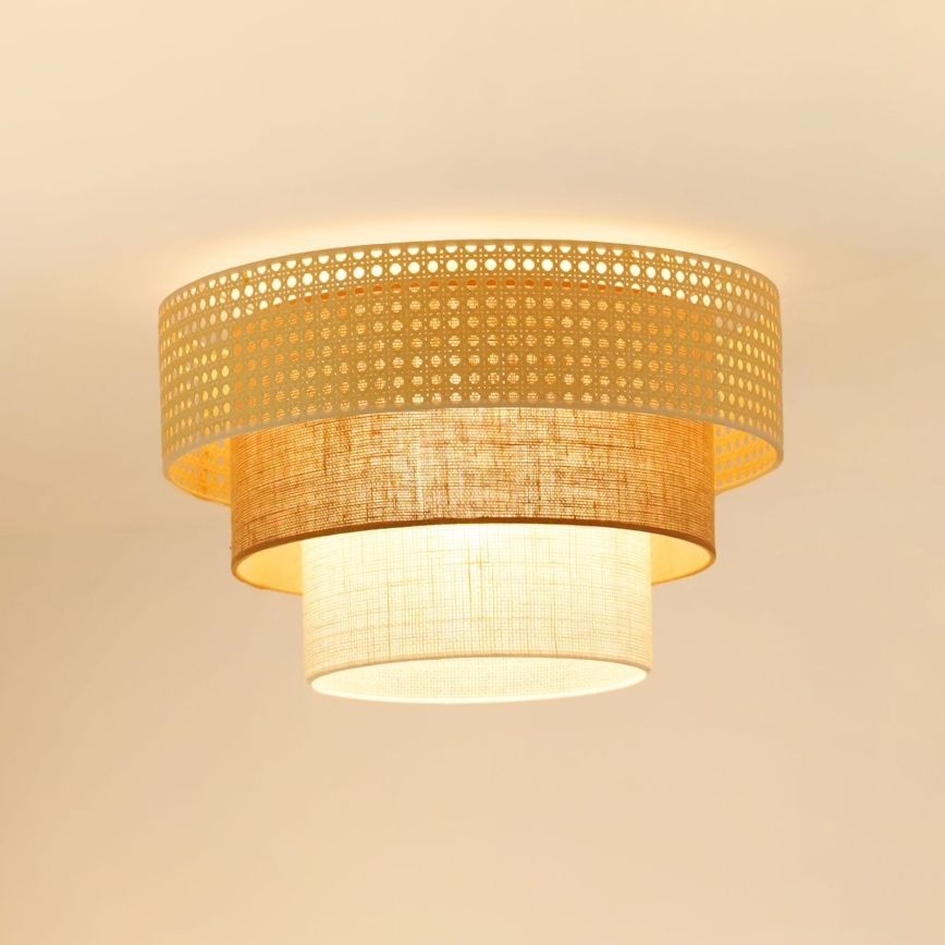 Brilagi - Deckenleuchte CEDAR LUNETA 1xE27/15W/230V d 45 cm beige/braun/cremefarben