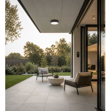 Brilagi - Badezimmer-Deckenleuchte mit Bewegungs- und Dämmerungssensor CLARE 2xE27/24W/230V Ø 30 cm Anthrazit IP54