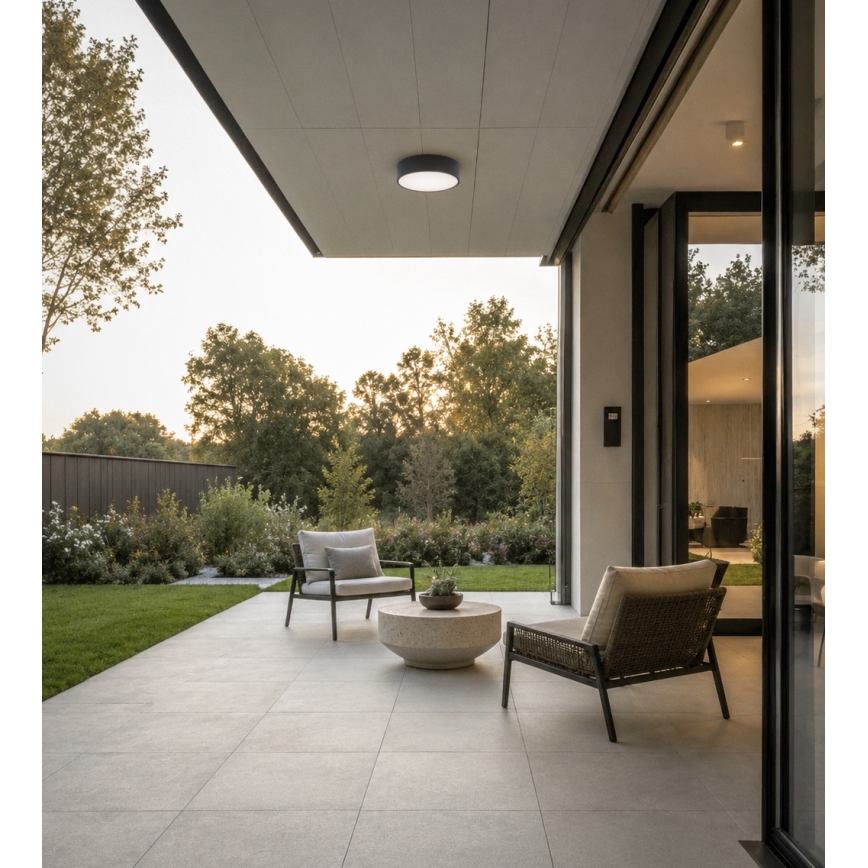 Brilagi - Badezimmer-Deckenleuchte mit Bewegungs- und Dämmerungssensor CLARE 2xE27/24W/230V Ø 30 cm Anthrazit IP54
