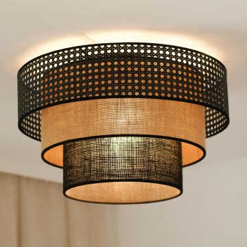 Brilagi - Deckenleuchte DAKOTA LUNETA 1xE27/15W/230V d 45 cm schwarz/beige