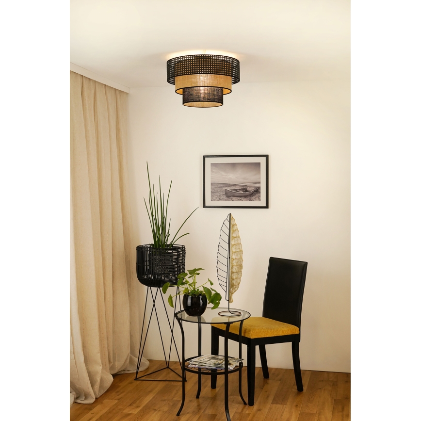 Brilagi - Deckenleuchte DAKOTA LUNETA 1xE27/15W/230V d 45 cm schwarz/beige
