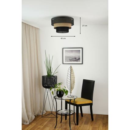 Brilagi - Deckenleuchte DAKOTA LUNETA 1xE27/15W/230V d 45 cm schwarz/beige