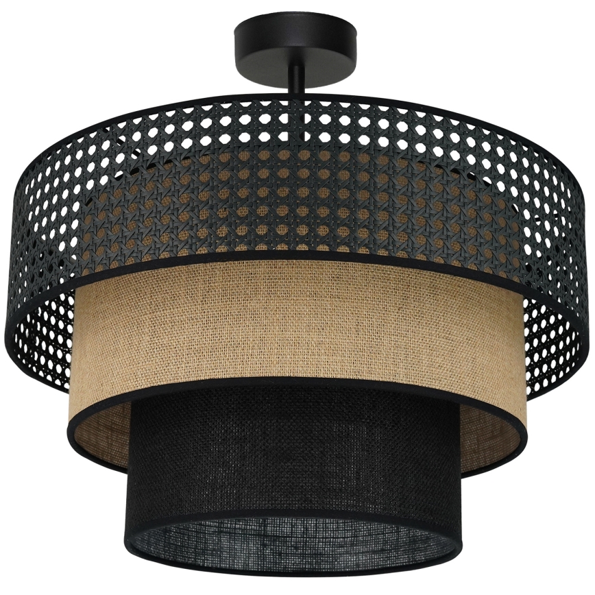 Brilagi - Deckenleuchte DAKOTA LUNETA 1xE27/15W/230V Ø 45 cm schwarz/Rattan