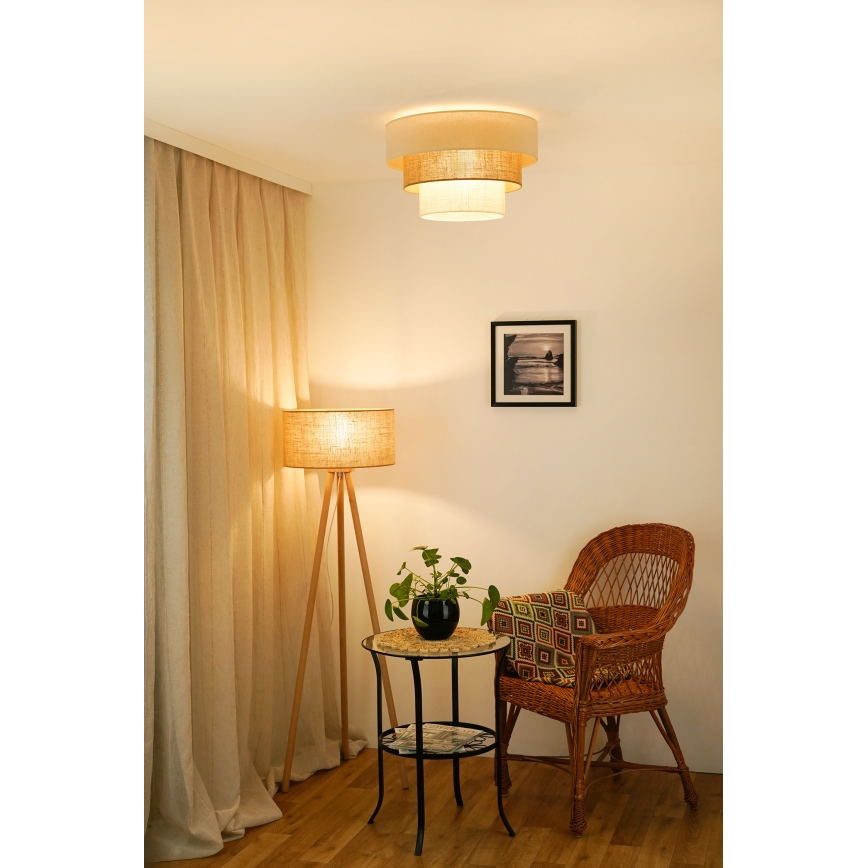 Brilagi - Deckenleuchte DENVER LUNETA 1xE27/15W/230V d 45 beige/braun/cremefarben