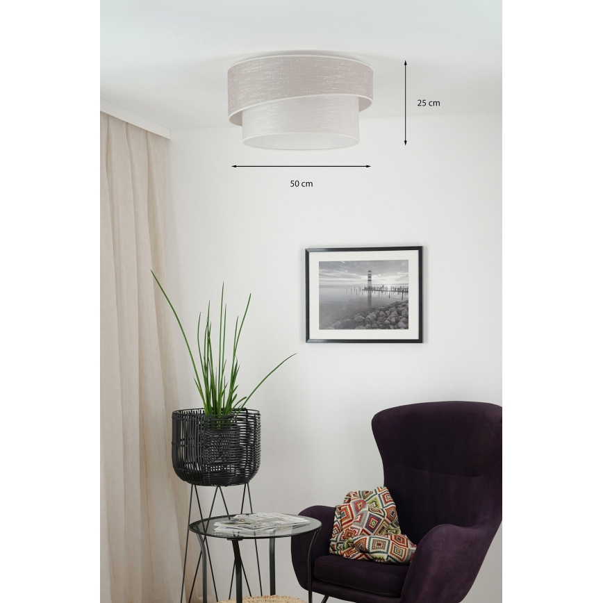 Brilagi - Deckenleuchte DOVER SHINE 1xE27/15W/230V d 50 cm grau/cremefarben