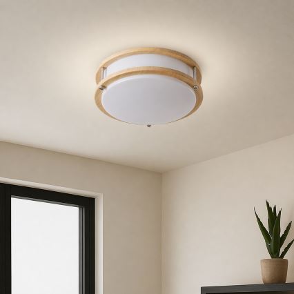 Brilagi - Deckenleuchte ELARO 2xE27/40W/230V Ø 26 cm, Holzdekor
