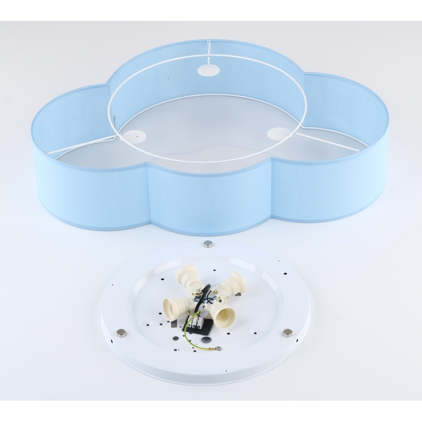 Brilagi - Deckenleuchte für Kinder NIMBUS 4xE27/15W/230V 46x63 cm blau