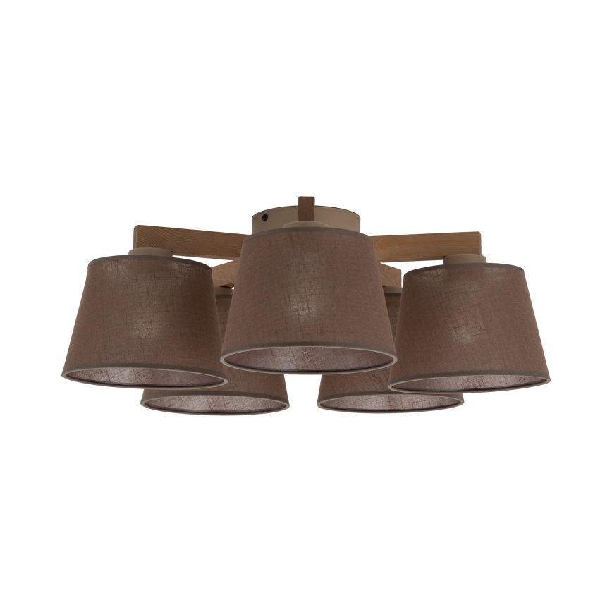 Brilagi - Deckenleuchte LATTE SABIA 5xE27/15W/230V Kiefer/Braun