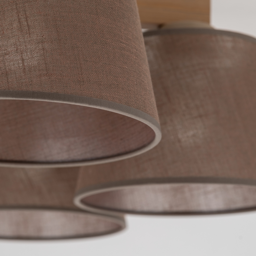 Brilagi - Deckenleuchte LATTE SABIA 5xE27/15W/230V Kiefer/Braun