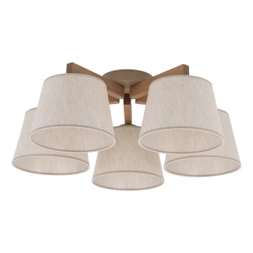 Brilagi - Deckenleuchte LATTE SABIA 5xE27/60W/230V Kiefer/Creme