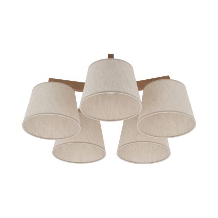 Brilagi - Deckenleuchte LATTE SABIA 5xE27/60W/230V Kiefer/Creme