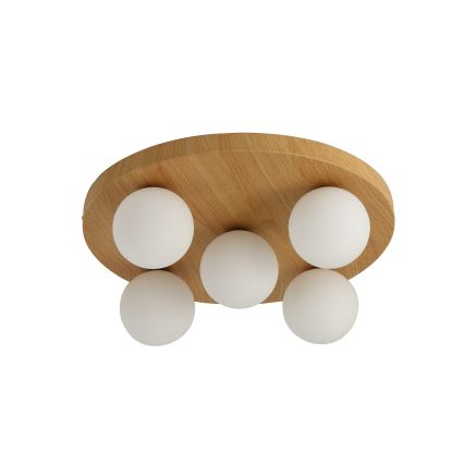 Brilagi - Deckenleuchte LUND WOOD 5xG9/9W/230V Ø 40 cm Gummibaumholz