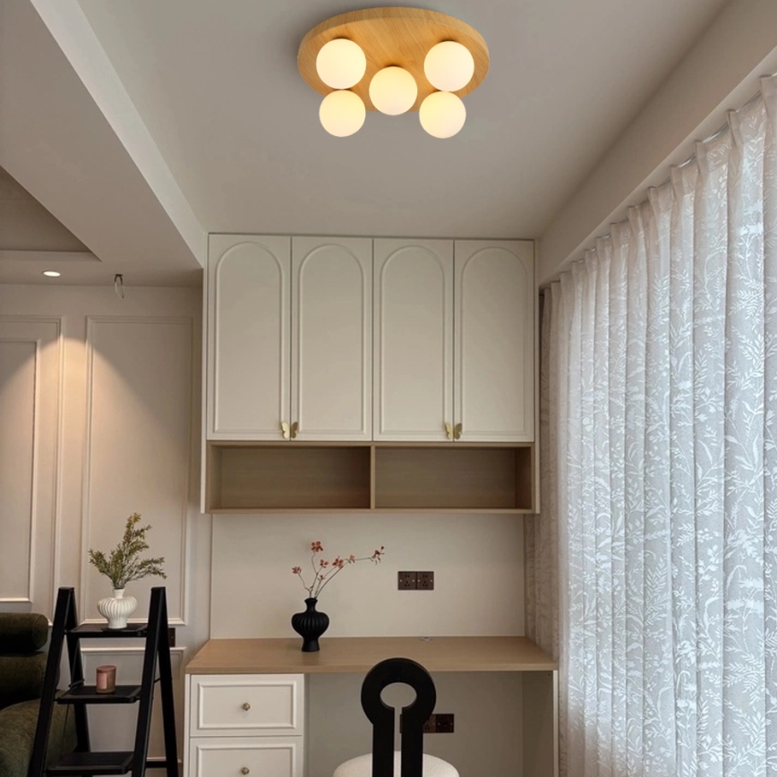 Brilagi - Deckenleuchte LUND WOOD 5xG9/9W/230V Ø 40 cm Holz