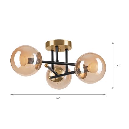 Brilagi - Deckenleuchte MALIVA 3xE14/15W/230V Gold