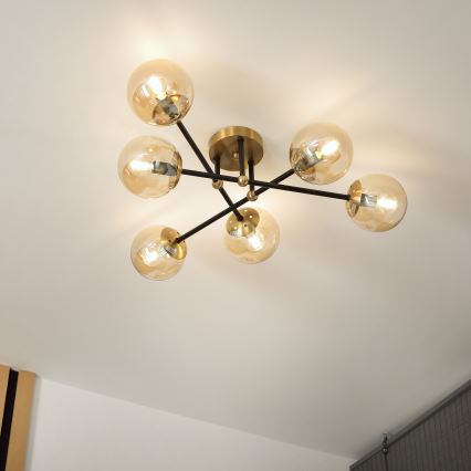 Brilagi - Deckenleuchte MALIVA 6xE14/15W/230V goldfarben