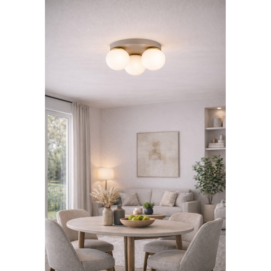 Brilagi - Deckenleuchte MILO ECRU 1xE27/60W/230V Ø 15 cm beige/gold