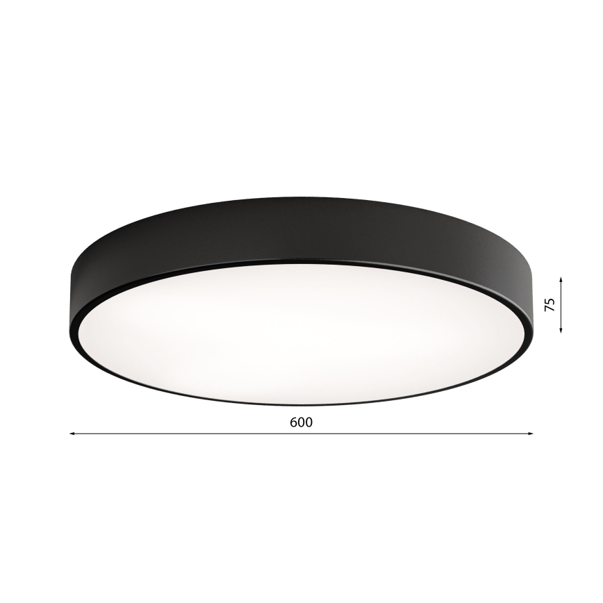 Brilagi - Deckenleuchte mit Sensor CLARE 5xE27/24W/230V Ø 60 cm schwarz