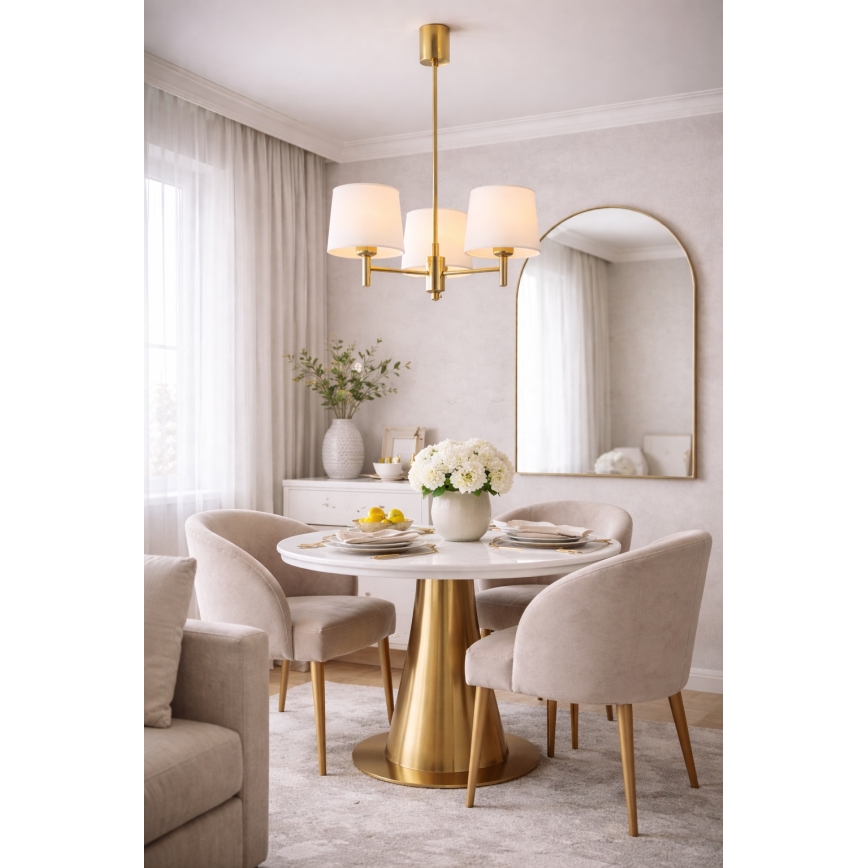Brilagi - Deckenleuchte mit Stab MONTE 3xE27/60W/230V creme/gold