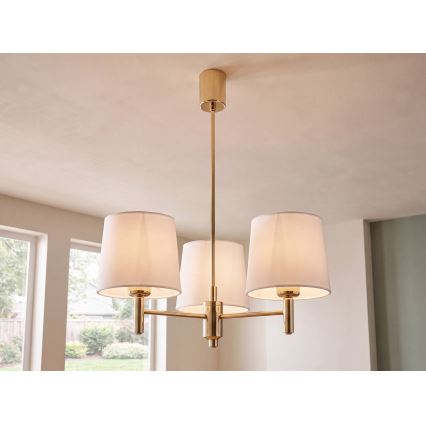 Brilagi - Deckenleuchte mit Stab MONTE 3xE27/60W/230V creme/gold