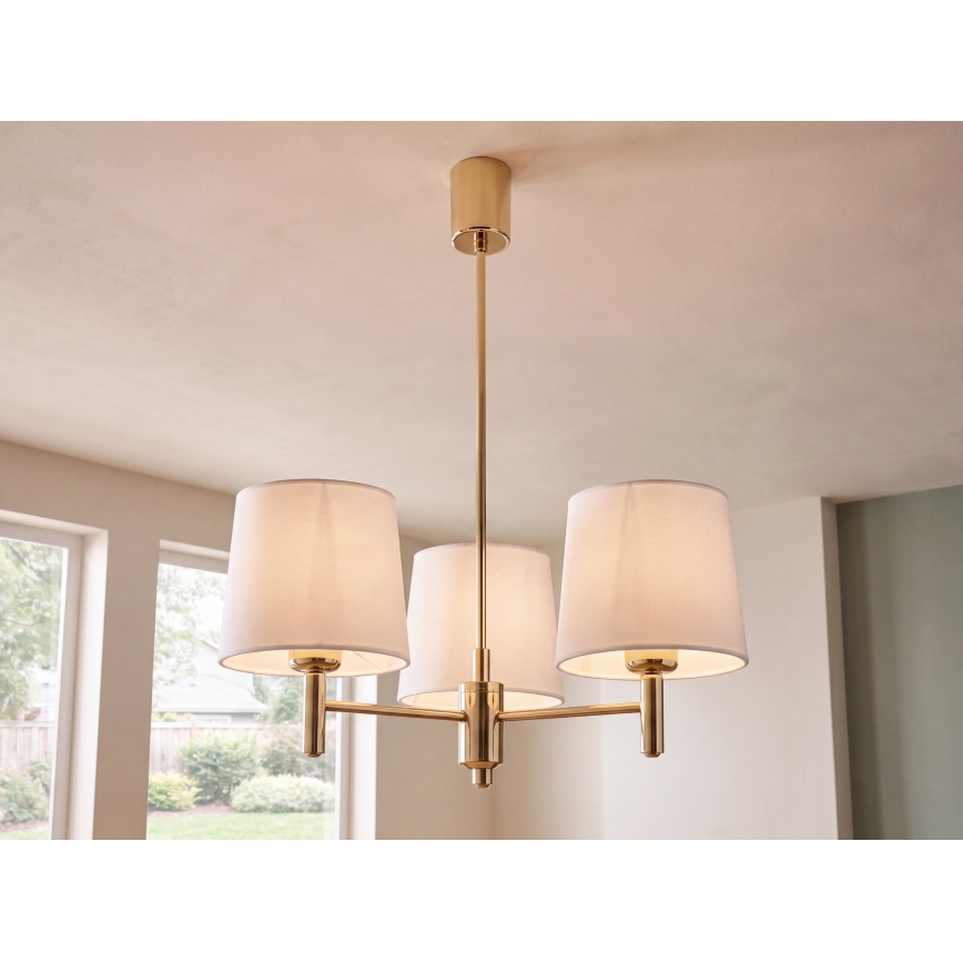 Brilagi - Deckenleuchte mit Stab MONTE 3xE27/60W/230V creme/gold