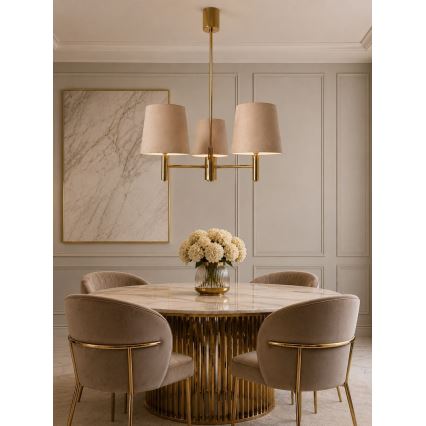 Brilagi - Deckenleuchte mit Stange MONTE 3xE27/60W/230V Beige/Gold