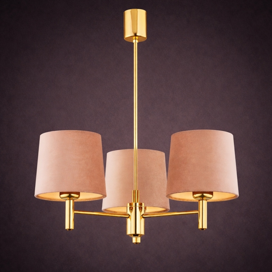 Brilagi - Deckenleuchte mit Stange MONTE 3xE27/60W/230V Beige/Gold