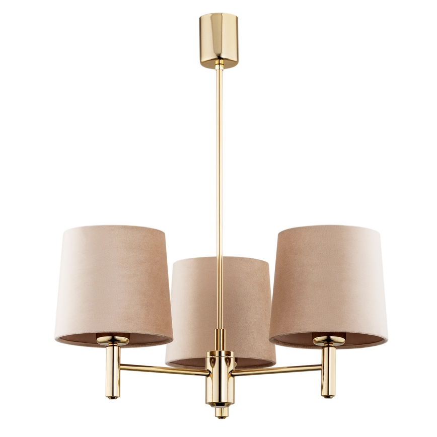 Brilagi - Deckenleuchte mit Stange MONTE 3xE27/60W/230V Beige/Gold