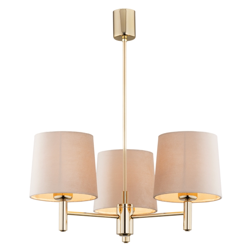 Brilagi - Deckenleuchte mit Stange MONTE 3xE27/60W/230V Beige/Gold