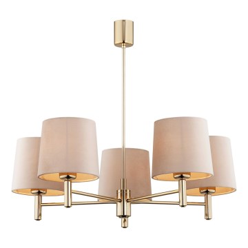 Brilagi - Deckenleuchte mit Stange MONTE 5xE27/15W/230V beige/gold