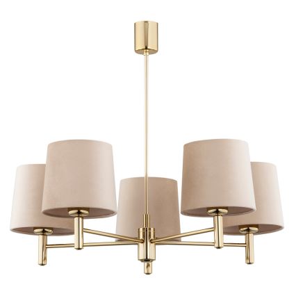 Brilagi - Deckenleuchte mit Stange MONTE 5xE27/15W/230V beige/gold