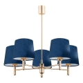 Brilagi - Deckenleuchte mit Stange MONTE 5xE27/15W/230V blau/gold