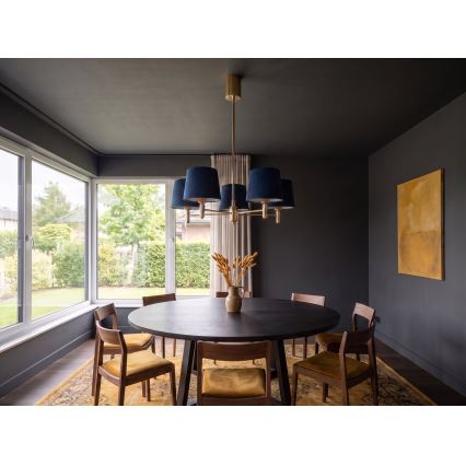 Brilagi - Deckenleuchte mit Stange MONTE 5xE27/60W/230V blau/gold