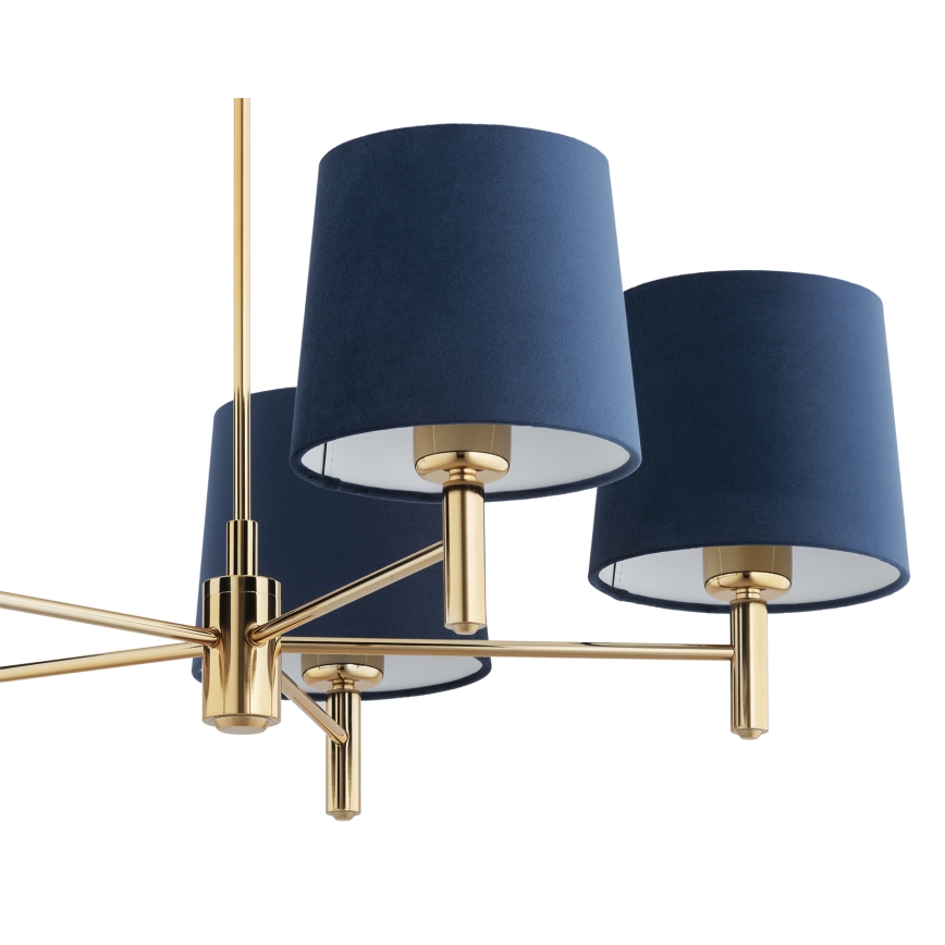 Brilagi - Deckenleuchte mit Stange MONTE 5xE27/60W/230V blau/gold