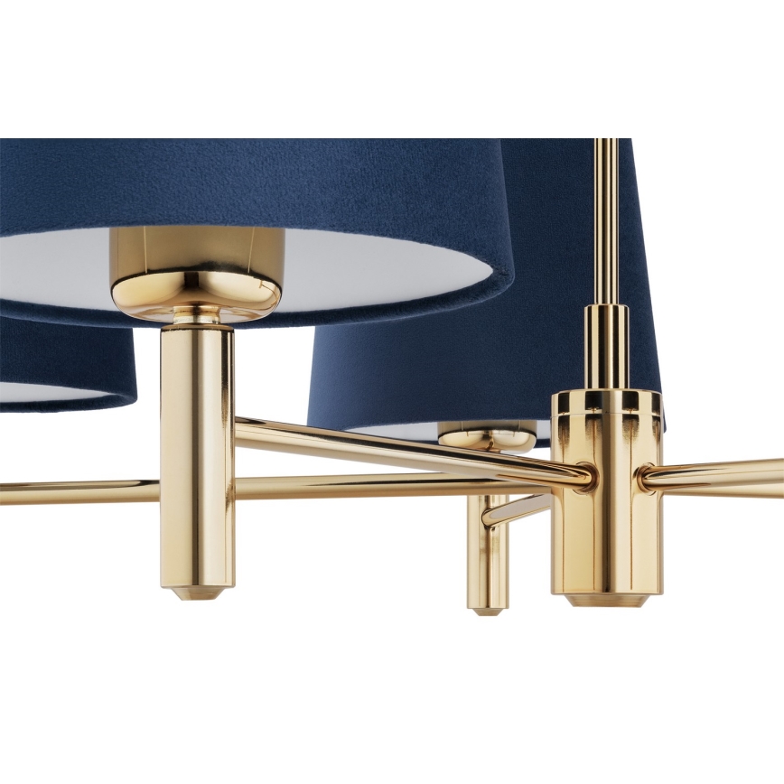 Brilagi - Deckenleuchte mit Stange MONTE 5xE27/60W/230V blau/gold