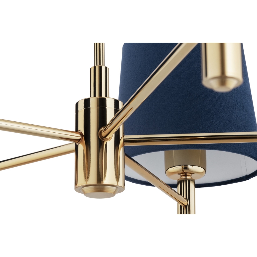 Brilagi - Deckenleuchte mit Stange MONTE 5xE27/60W/230V blau/gold