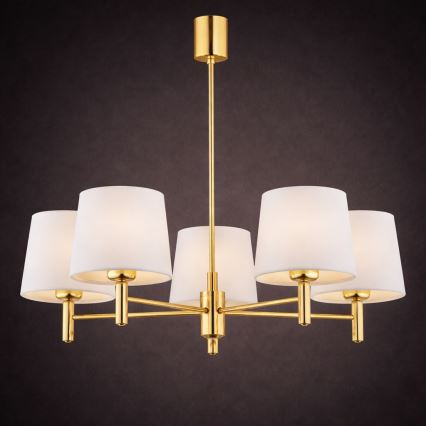 Brilagi - Deckenleuchte mit Stange MONTE 5xE27/60W/230V creme/gold