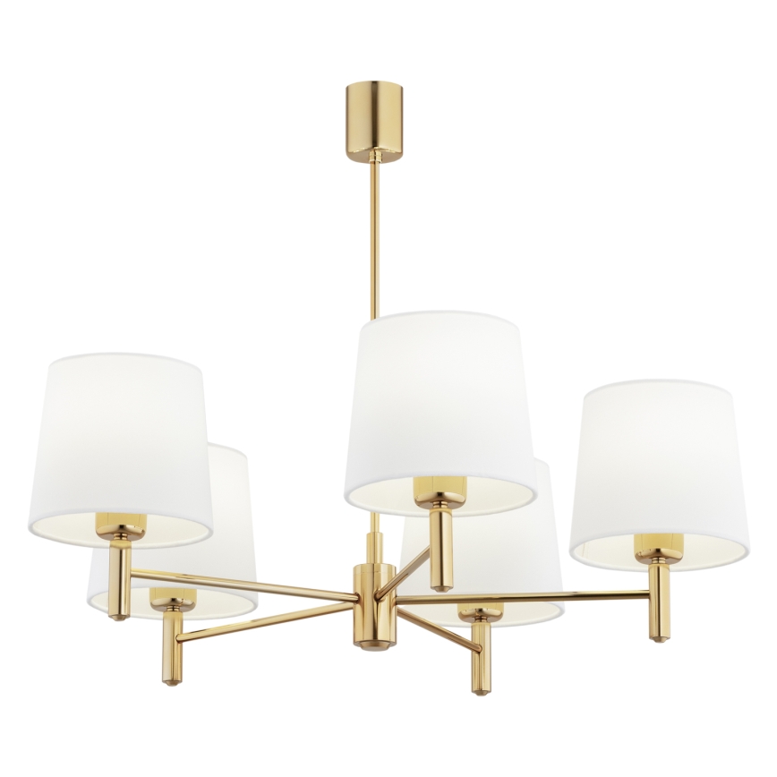 Brilagi - Deckenleuchte mit Stange MONTE 5xE27/60W/230V creme/gold