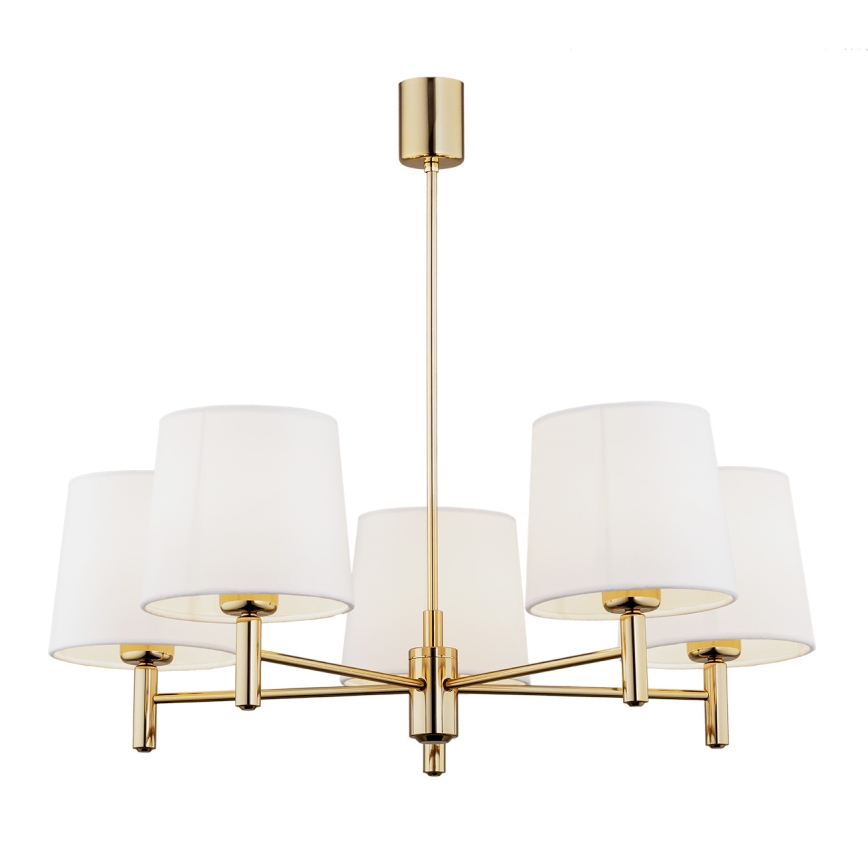 Brilagi - Deckenleuchte mit Stange MONTE 5xE27/60W/230V creme/gold
