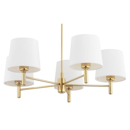 Brilagi - Deckenleuchte mit Stange MONTE 5xE27/60W/230V creme/gold