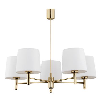 Brilagi - Deckenleuchte mit Stange MONTE 5xE27/60W/230V creme/gold