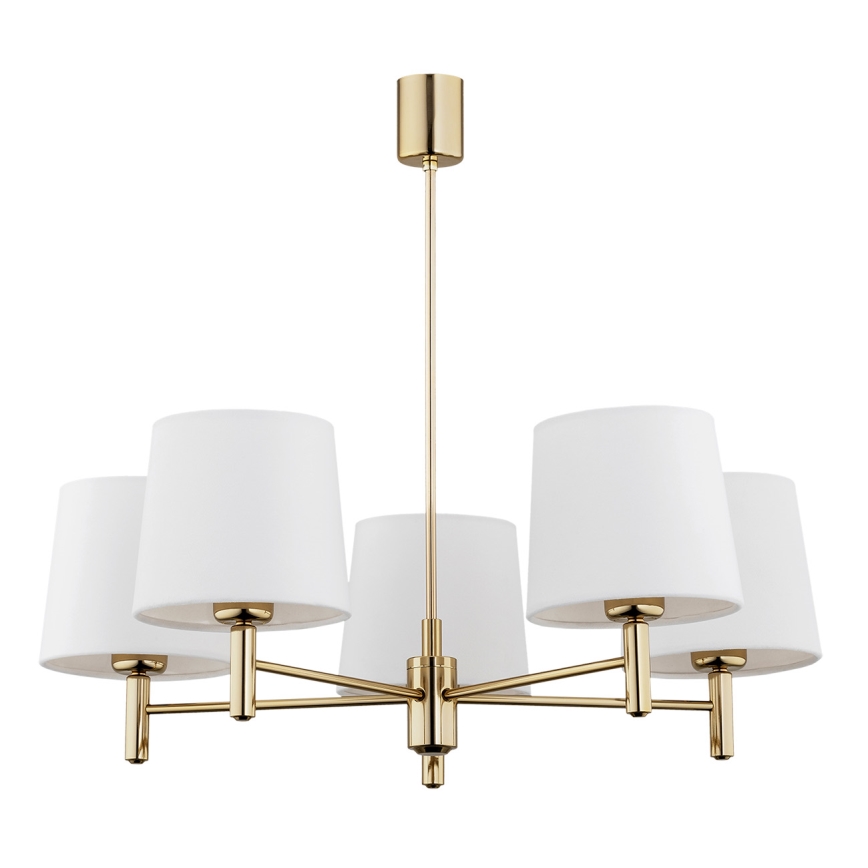 Brilagi - Deckenleuchte mit Stange MONTE 5xE27/60W/230V creme/gold