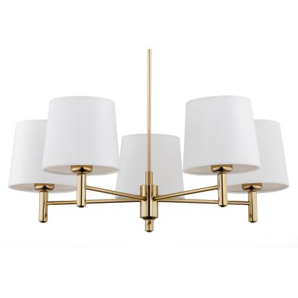 Brilagi - Deckenleuchte mit Stange MONTE 5xE27/60W/230V creme/gold