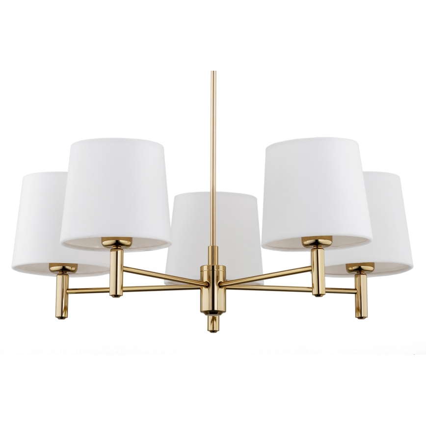 Brilagi - Deckenleuchte mit Stange MONTE 5xE27/60W/230V creme/gold