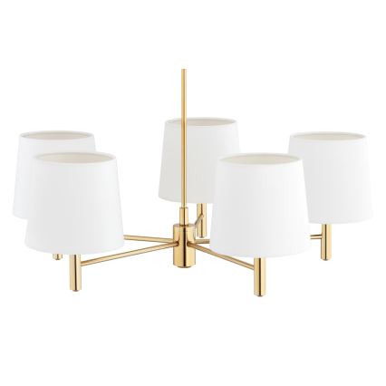 Brilagi - Deckenleuchte mit Stange MONTE 5xE27/60W/230V creme/gold
