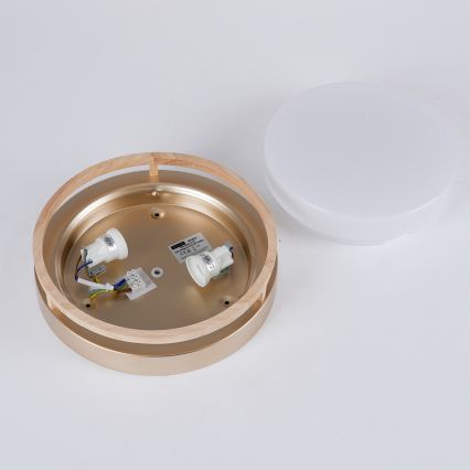 BRILAGI - Deckenleuchte ORINO 2xE27/40W/230V Ø 27 cm Gold/Eiche